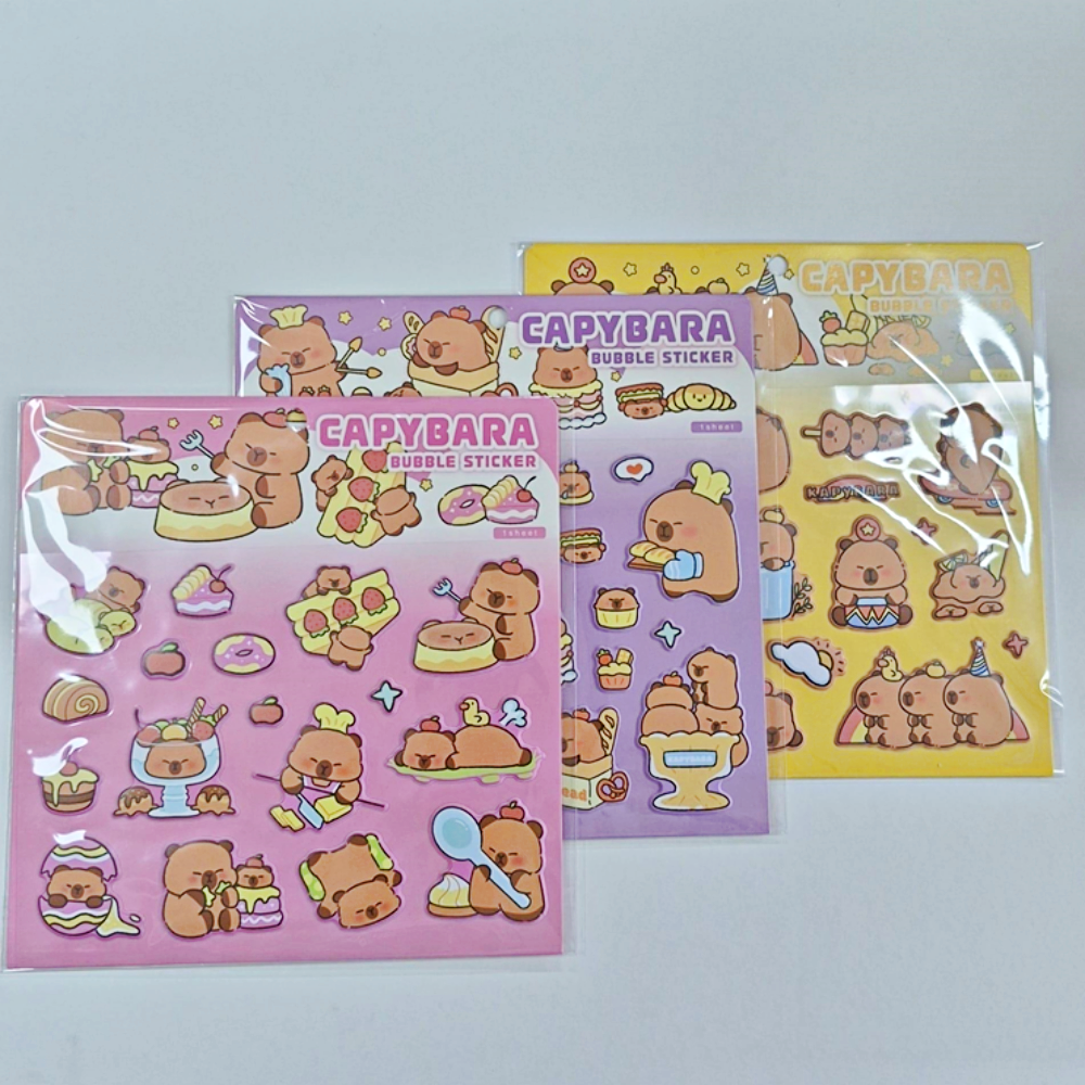 Capybara Bubble Sticker - 12li paket