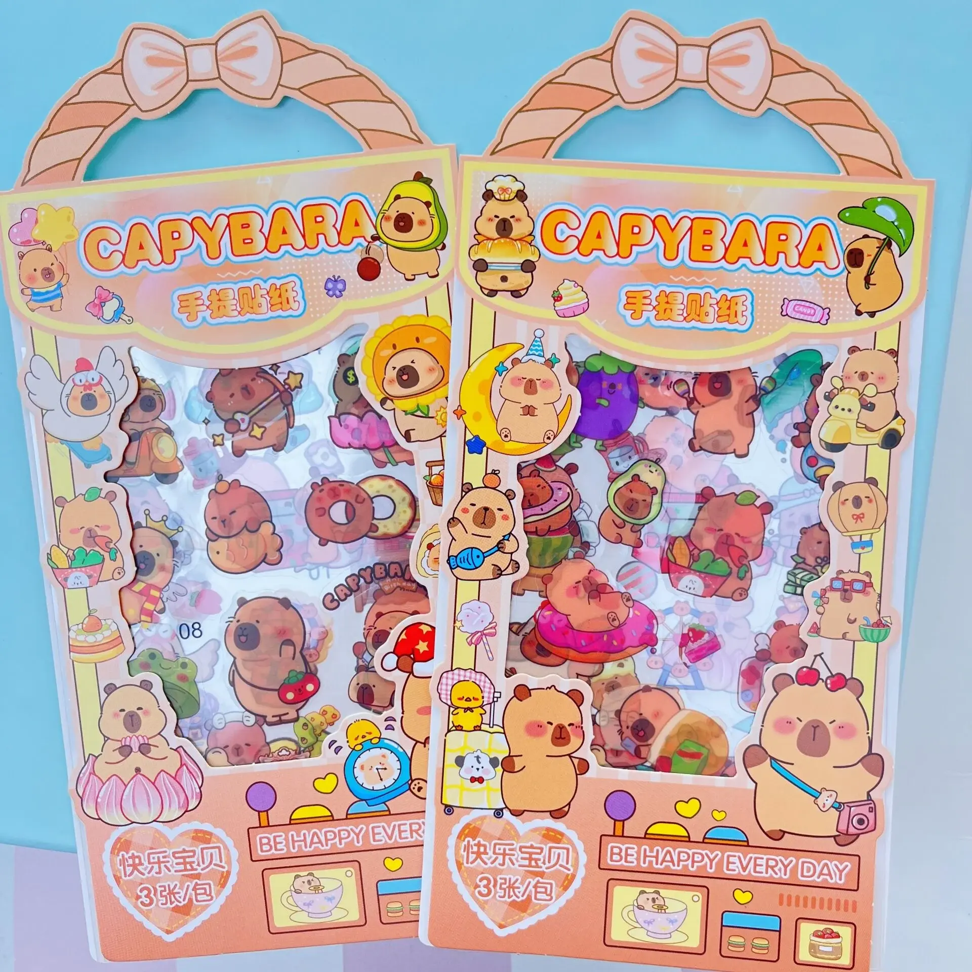 Capybara Çantalı Sticker Seti - 12li paket